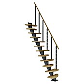 Dolle Mittelholmtreppe Berlin (Breite: 64 cm, Variabel, Anthrazitgrau, Farbe Stufen: Eiche Natur, Geschosshöhe: 240 cm - 292 cm) | BAUHAUS