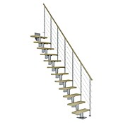 Dolle Mittelholmtreppe Dublin (Breite: 65 cm, Gerade, Perlgrau, Farbe Stufen: Ahorn Natur, Geschosshöhe: 222 cm - 270 cm) | BAUHAUS