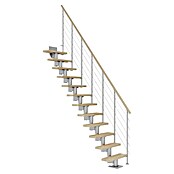 Dolle Mittelholmtreppe Dublin (Breite: 65 cm, Gerade, Perlgrau, Farbe Stufen: Buche Natur, Geschosshöhe: 222 cm - 270 cm) | BAUHAUS