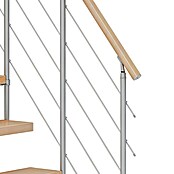 Dolle Mittelholmtreppe Dublin (Breite: 75 cm, Gerade, Perlgrau, Farbe Stufen: Buche Natur, Geschosshöhe: 240 cm - 292 cm) | BAUHAUS