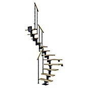 Dolle Mittelholmtreppe Dublin (Breite: 65 cm, 1/2-gewendelt, Anthrazitgrau, Farbe Stufen: Eiche Natur, Geschosshöhe: 240 cm - 292 cm) | BAUHAUS