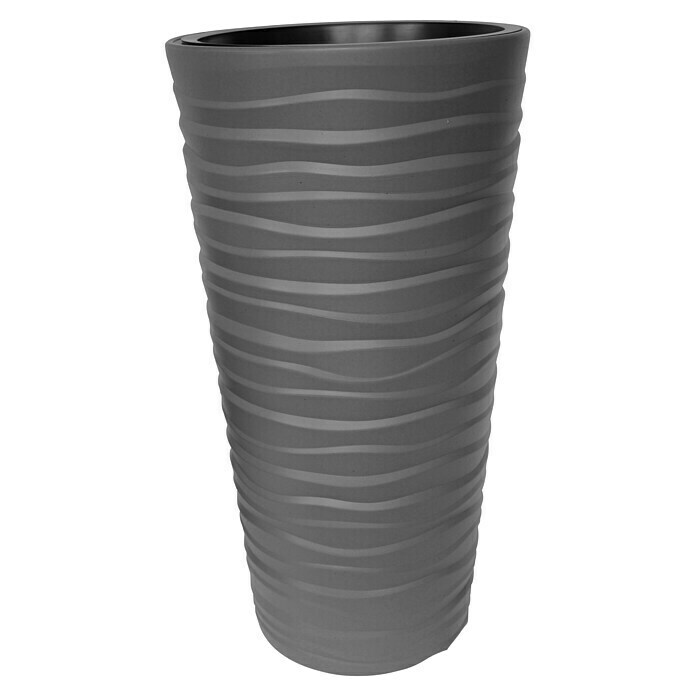 Visoka okrugla posuda za biljke Bora (Vanjska dimenzija (ø x V): 30 x 52  cm, Plastika, Antracit) | BAUHAUS