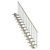 Dolle Mittelholmtreppe Dublin (Breite: 69 cm, Gerade, Perlgrau, Farbe Stufen: Ahorn Natur, Geschosshöhe: 259 cm - 315 cm) | BAUHAUS