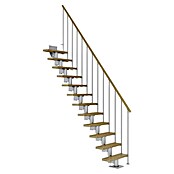 Dolle Mittelholmtreppe Dublin (Breite: 69 cm, Gerade, Perlgrau, Farbe Stufen: Eiche Natur, Geschosshöhe: 278 cm - 337 cm) | BAUHAUS