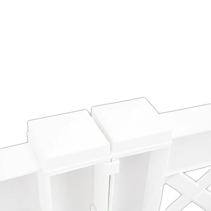 KHW Rankgitter 2er-Set - L x H: 43 x 137 cm, Weiß - Detailaufnahme eines weißen Kunststoff-Produkts mit quadratischen Abdeckungen, das durch seine saubere Optik und klare Linien besticht.