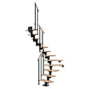 Dolle Mittelholmtreppe Dublin (Breite: 69 cm, 1/2-gewendelt, Anthrazitgrau, Farbe Stufen: Buche Natur, Geschosshöhe: 240 cm - 292 cm) | BAUHAUS