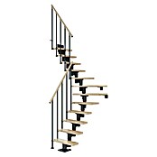 Dolle Mittelholmtreppe Dublin (Breite: 79 cm, 1/4-gewendelt, Anthrazitgrau, Farbe Stufen: Buche Natur, Geschosshöhe: 240 cm - 292 cm) | BAUHAUS