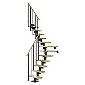 Dolle Mittelholmtreppe Dublin (Breite: 69 cm, 1/4-gewendelt, Anthrazitgrau, Farbe Stufen: Ahorn Natur, Geschosshöhe: 240 cm - 292 cm) | BAUHAUS