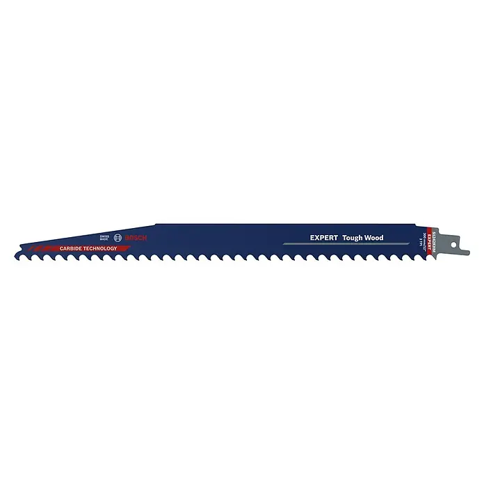 Bosch Expert Säbelsägeblatt Tough Wood S 1242 KHM - Länge: 300 mm - Bosch EXPERT Tough Wood Säbelsägeblatt mit Carbide Technology für robuste Holzschnitte, ideal für Profis und Heimwerker.