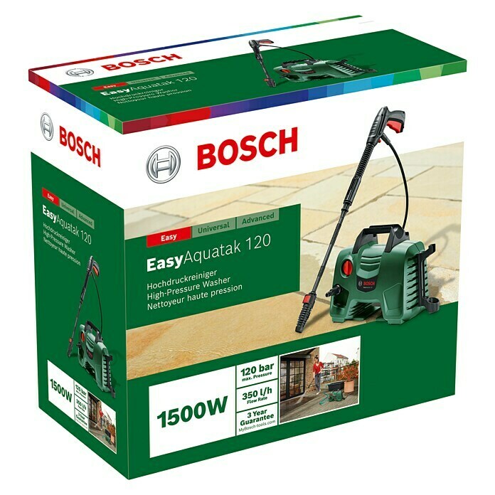 Bosch Hochdruckreiniger EasyAquatak 120 (1.500 W, Max. Druck: 120 bar, Fördermenge: Max. 350 l/h)