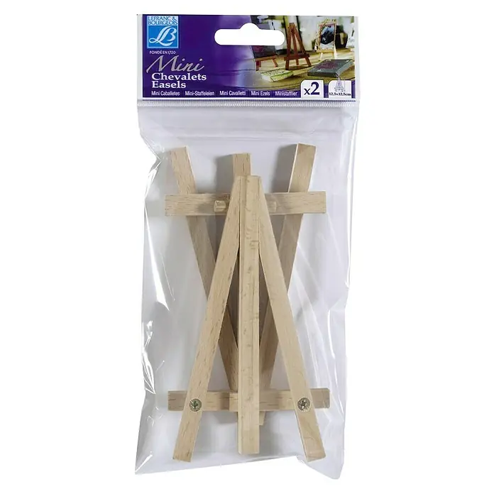 Lefranc & Bourgeois Staffelei Mini-Staffelei - 2 Stk. - Eine Packung mit zwei Mini-Staffeleien aus Holz, ideal zum Präsentieren kleiner Kunstwerke oder Fotos.