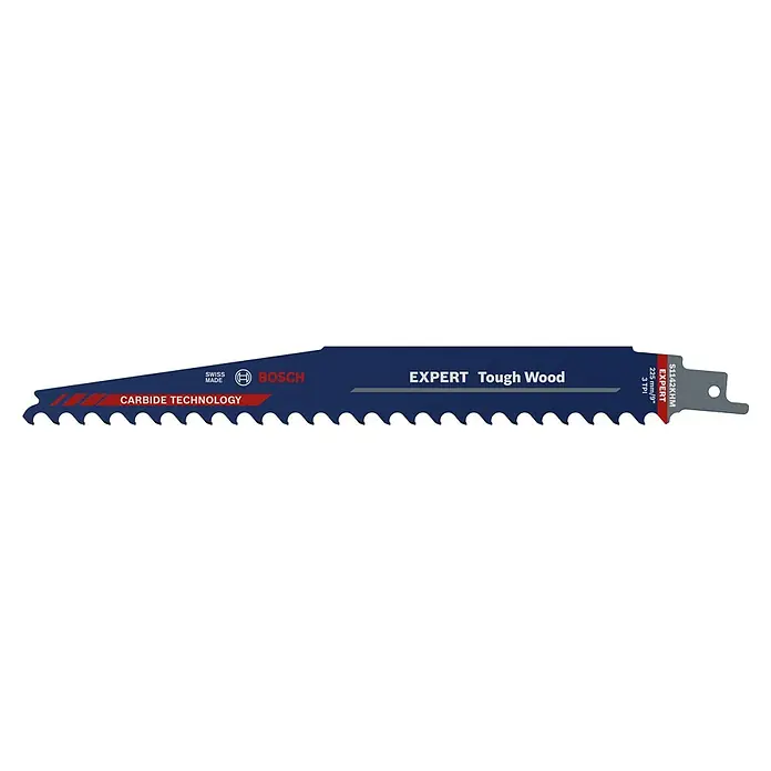 Bosch Expert Säbelsägeblatt Tough Wood S 1142 KHM - Länge: 225 mm - BOSCH EXPERT Tough Wood Säbelsägeblatt mit Carbide Technology, ideal für robustes Holz, 225 mm Länge.