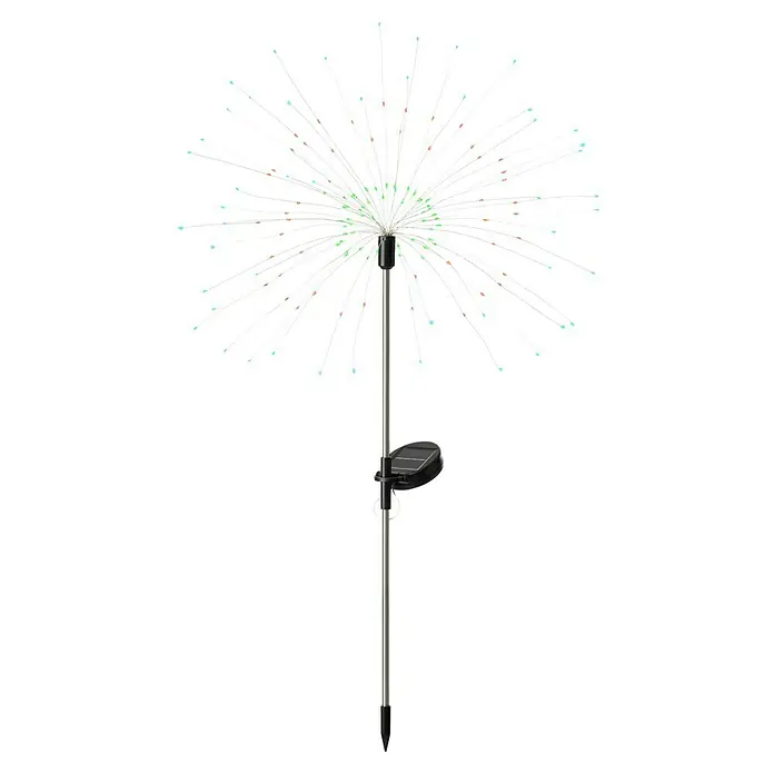 BAUHAUS Solarleuchte FeuerwerkHöhe: 90 cm, IP44, Lichtfarbe: RGB - Solar-Gartenleuchte in Sternform. Die dekorative Leuchte mit bunten LEDs sorgt für eine stimmungsvolle Atmosphäre im Außenbereich.