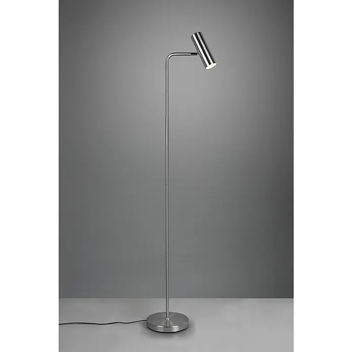 Trio Lighting Marley Lámpara de pie - 5 W, Altura: 151 cm, Níquel, Níquel, GU10 - Elegante lámpara de pie cromada con un diseño minimalista, ideal para añadir un toque de elegancia moderna a cualquier espacio habitable o de lectura.