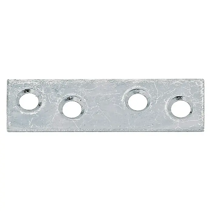 Alberts Pletina de ensamblaje - L x An: 60 x 15 mm, 1 ud. - Placa metálica con cuatro orificios para una fijación segura. Ideal para proyectos de bricolaje, robusta y versátil.