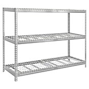 Simonrack Simontaller Schwerlastregal Ecoforte Rex (H x B x T: 200 x 180 x 60 cm, Anzahl Böden: 3 Stk., Stecken, Silber) | BAUHAUS