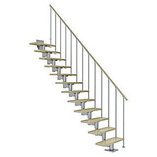 Dolle Mittelholmtreppe Cork (Breite: 79 cm, Gerade, Perlgrau, Farbe Stufen: Ahorn Natur, Geschosshöhe: 240 cm - 292 cm)