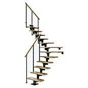 Dolle Mittelholmtreppe Cork (Breite: 75 cm, 1/4-gewendelt, Anthrazitgrau, Farbe Stufen: Eiche Natur, Geschosshöhe: 240 cm - 292 cm) | BAUHAUS