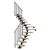 Dolle Mittelholmtreppe Cork (Breite: 79 cm, 1/4-gewendelt, Anthrazitgrau, Farbe Stufen: Ahorn Natur, Geschosshöhe: 222 cm - 270 cm) | BAUHAUS