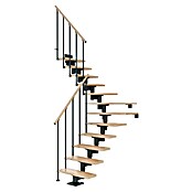 Dolle Mittelholmtreppe Cork (Breite: 79 cm, 1/4-gewendelt, Anthrazitgrau, Farbe Stufen: Buche Natur, Geschosshöhe: 259 cm - 315 cm) | BAUHAUS