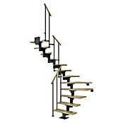 Dolle Mittelholmtreppe Cork (Breite: 79 cm, 1/2-gewendelt, Anthrazitgrau, Farbe Stufen: Eiche Natur, Geschosshöhe: 222 cm - 270 cm) | BAUHAUS