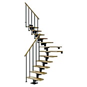 Dolle Mittelholmtreppe Cork (Breite: 79 cm, 1/4-gewendelt, Anthrazitgrau, Farbe Stufen: Eiche Natur, Geschosshöhe: 222 cm - 270 cm) | BAUHAUS