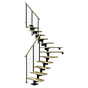 Dolle Mittelholmtreppe Cork (Breite: 75 cm, 1/4-gewendelt, Anthrazitgrau, Farbe Stufen: Ahorn Natur, Geschosshöhe: 240 cm - 292 cm) | BAUHAUS