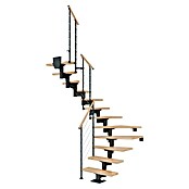 Dolle Mittelholmtreppe Cork (Breite: 75 cm, 1/2-gewendelt, Anthrazitgrau, Farbe Stufen: Buche Natur, Geschosshöhe: 222 cm - 270 cm) | BAUHAUS