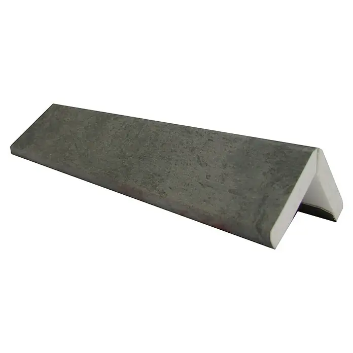 Bariperfil Perfil de acabado angular Pizarra - 2,6 m x 3 cm - Vista detallada de una cantonera gris. La cantonera proporciona una protección fiable de los bordes y un aspecto limpio para muebles y paredes.