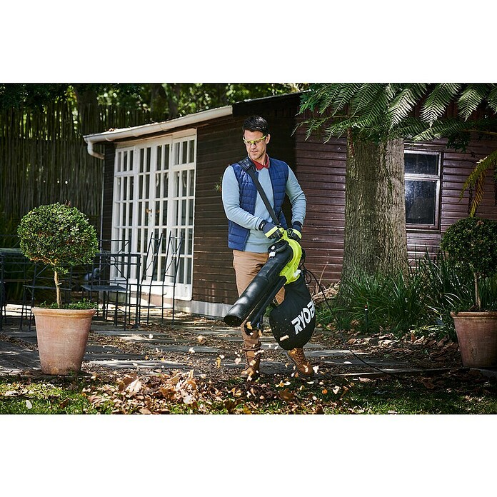Ryobi Elektro-Laubsauger RBV3000CESV (3 000 W, Blasgeschwindigkeit: 375 km/h, Blasleistung: 14 m³/min) | BAUHAUS