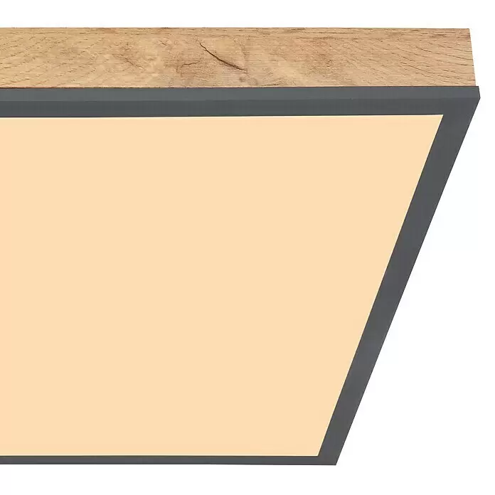Globo Doro LED-Panel Holzoptik - 24 W, 45 x 45 cm, Holzoptik/Graphit, Warmweiß - Detailaufnahme