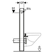 Geberit Sanitärmodul für Wand-WC Monolith (2-Mengen-Spülung, 10,6 x 48,2 x 101 cm, Weiß)