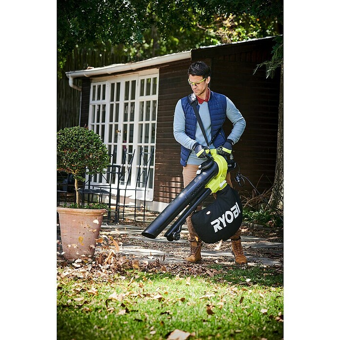 Ryobi Elektro-Laubsauger RBV3000CESV (3 000 W, Blasgeschwindigkeit: 375 km/h, Blasleistung: 14 m³/min) | BAUHAUS