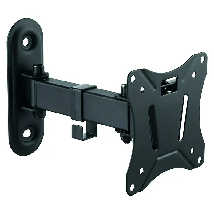 Schwaiger TV-Wandhalterung Motion 2 - Passend für: Bildschirmdiagonale 13 - 29″, Belastbarkeit: 25 kg - Wandhalterung für Fernseher, schwenkbar und neigbar, aus robustem, schwarzem Metall für eine sichere und flexible TV-Installation.