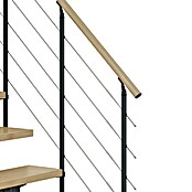 Dolle Mittelholmtreppe Cork (Breite: 75 cm, 1/4-gewendelt, Anthrazitgrau, Farbe Stufen: Ahorn Natur, Geschosshöhe: 240 cm - 292 cm) | BAUHAUS