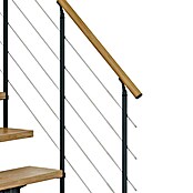 Dolle Mittelholmtreppe Cork (Breite: 75 cm, 1/2-gewendelt, Anthrazitgrau, Farbe Stufen: Eiche Natur, Geschosshöhe: 222 cm - 270 cm) | BAUHAUS