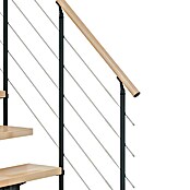 Dolle Mittelholmtreppe Cork (Breite: 75 cm, 1/4-gewendelt, Anthrazitgrau, Farbe Stufen: Buche Natur, Geschosshöhe: 240 cm - 292 cm) | BAUHAUS