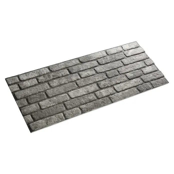 Panel de pared Loft - 2 ud., 120 x 50 cm, Antracita - Primer plano de un panel de pared con patrón de piedra en tonos grises, perfecto para decoraciones interiores y exteriores elegantes.
