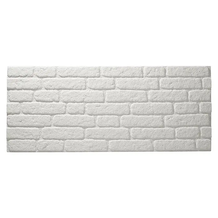 Panel de pared Loft - 2 ud., 120 x 50 cm, Blanco - Toma de una pared de ladrillo blanco, transmitiendo una sensación de textura y profundidad. Perfecto para fondos o usos decorativos.