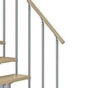 Dolle Mittelholmtreppe Cork (Breite: 79 cm, 1/4-gewendelt, Perlgrau, Farbe Stufen: Ahorn Natur, Geschosshöhe: 222 cm - 270 cm) | BAUHAUS