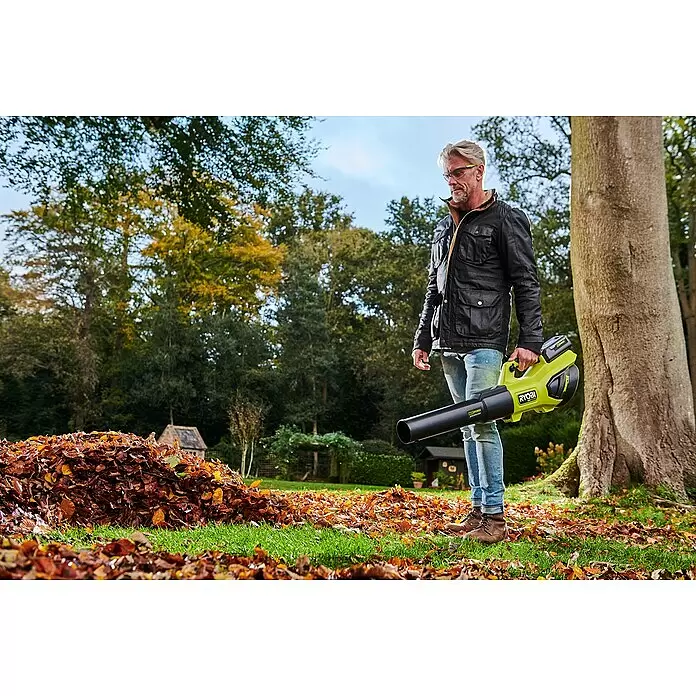 Ryobi Max Power Akku-Laubbläser RY36BLXB-0 - 36 V, Ohne Akku, Blasgeschwindigkeit: 306 km/h, Blasleistung: 20,67 m³/min - Anwendungsbeispiel