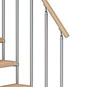 Dolle Mittelholmtreppe Dublin (Breite: 69 cm, 1/2-gewendelt, Perlgrau, Farbe Stufen: Buche Natur, Geschosshöhe: 222 cm - 270 cm) | BAUHAUS