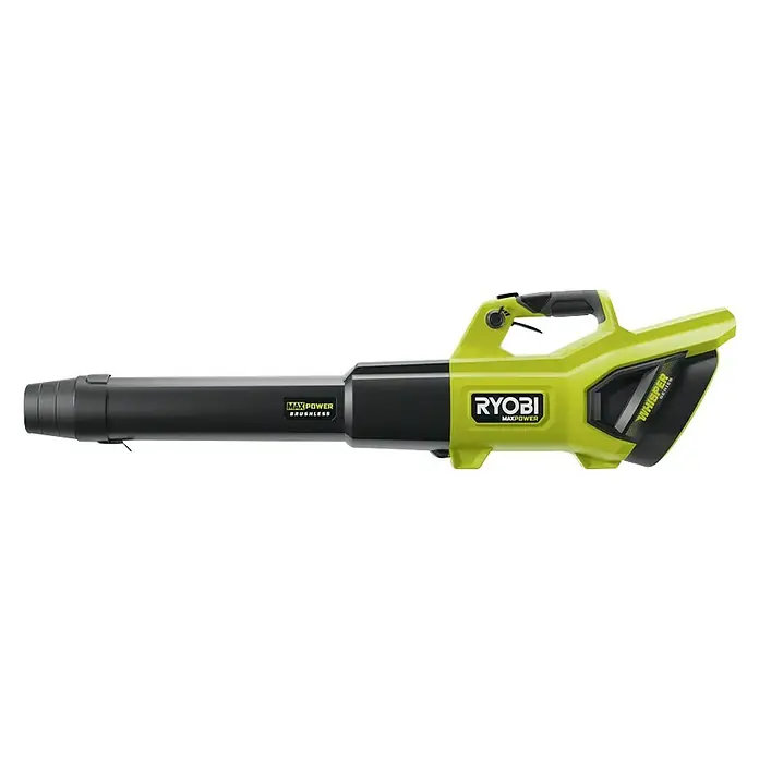 Ryobi Max Power Akku-Laubbläser RY36BLXB-0 - 36 V, Ohne Akku, Blasgeschwindigkeit: 306 km/h, Blasleistung: 20,67 m³/min - Akkubetriebener RYOBI Laubbläser mit Max Power Brushless Technologie für effizientes und leises Arbeiten im Garten.