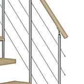 Dolle Mittelholmtreppe Dublin (Breite: 75 cm, 1/4-gewendelt, Perlgrau, Farbe Stufen: Ahorn Natur, Geschosshöhe: 278 cm - 337 cm) | BAUHAUS