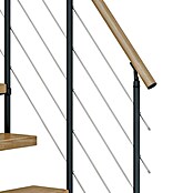 Dolle Mittelholmtreppe Dublin (Breite: 65 cm, 1/4-gewendelt, Anthrazitgrau, Farbe Stufen: Eiche Natur, Geschosshöhe: 259 cm - 315 cm) | BAUHAUS