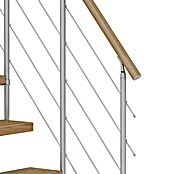 Dolle Mittelholmtreppe Dublin (Breite: 75 cm, Gerade, Perlgrau, Farbe Stufen: Eiche Natur, Geschosshöhe: 278 cm - 337 cm) | BAUHAUS