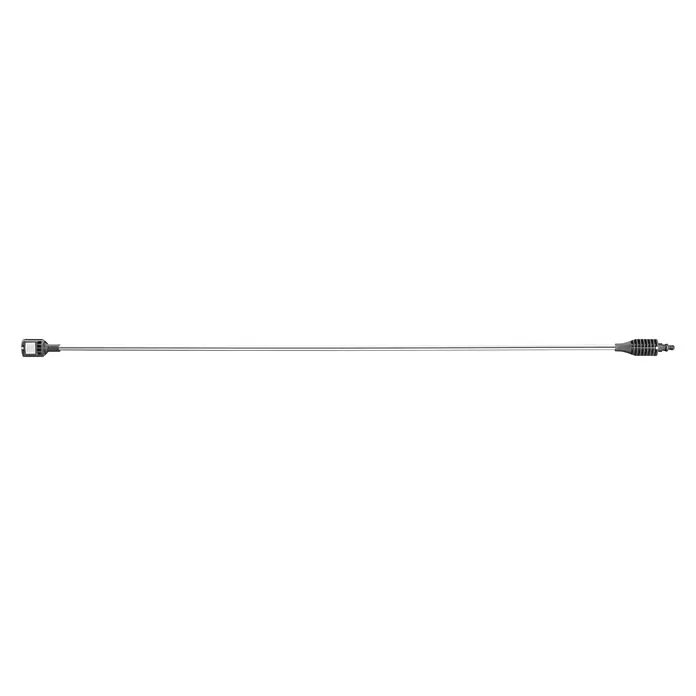 Ryobi Stielverlängerung RAC768 - 1,2 m, Passend für: RYOBI Akku-Mitteldruckreinigern RY18PW22A und RY18PWX41A - Das Bild zeigt eine Lanze für einen Hochdruckreiniger, die aus Metall gefertigt ist und an beiden Enden Anschlüsse hat.