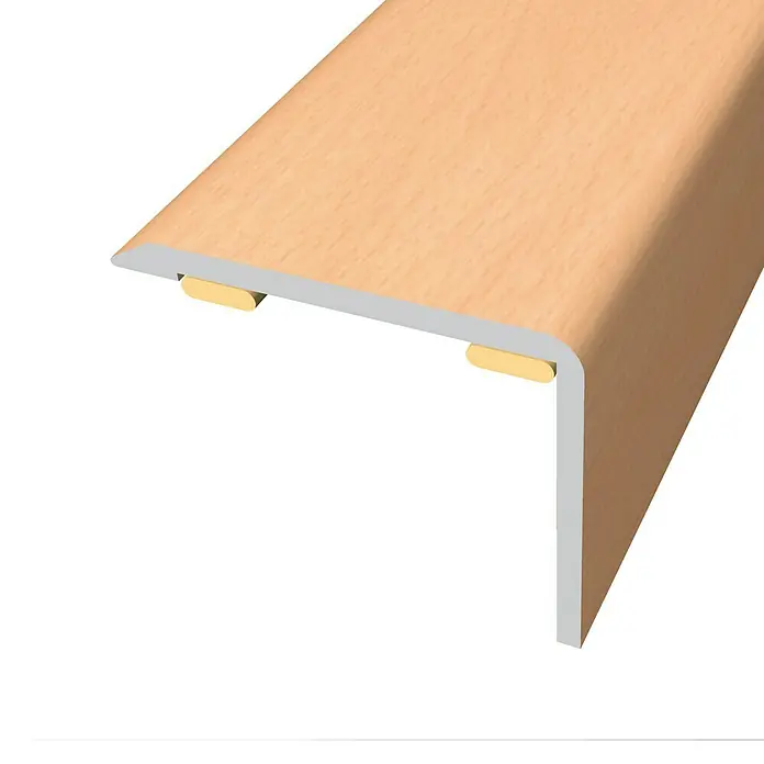 Baglinox Perfil angular Haya - 11 - 135 cm x 25 mm x 20 mm, Pegado - Perfil de borde de escalera de madera con aspecto de haya, que ofrece una solución segura y elegante para los acabados de escaleras.