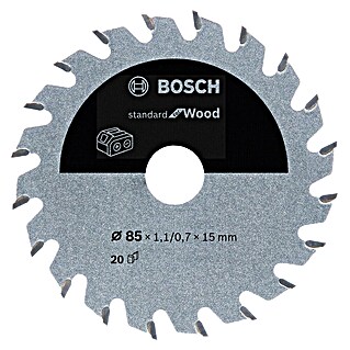 Bosch Cirkelzaagblad Standard for Wood (85 mm, Boorgat: 15 mm, Aantal tanden: 20 st.)