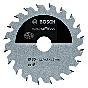 Bosch Kreissägeblatt (Durchmesser: 85 mm, Bohrung: 15 mm, Anzahl Zähne: 20 Zähne)